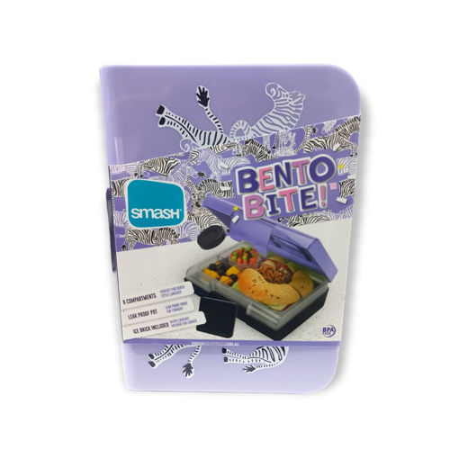 Picture of SMASH BENTO BITE 6 COMPARTMENT - LILAC/NAVY BLUE